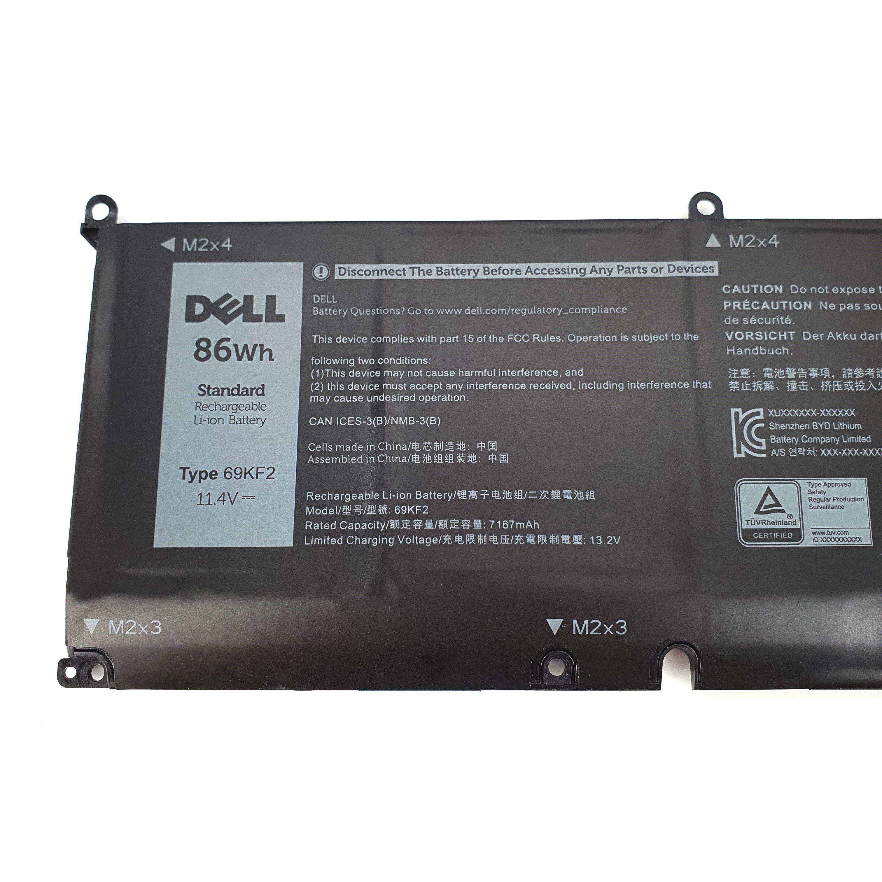 戴爾 DELL 69KF2 86Wh 6芯 原廠電池 70N2F M59JH 8FCTC(56Wh) DELL G7 15 7500 ...