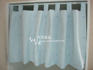 素雅粉藍 清新純色布藝門簾 衛生間 廚房小窗簾 飄窗簾 多尺寸