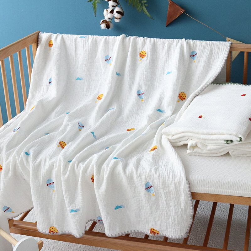 嬰兒蓋毯被子夏季薄款純棉紗布毯子寶寶兒童浴巾夏涼被午睡毯