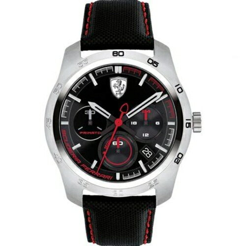 送禮首選★Ferrari 法拉利 PRIMATO 計時手錶-黑/44mm/0830444 附提袋【全館滿額折價★APP下單點數4倍送】線上購買享 實體門市同步服務