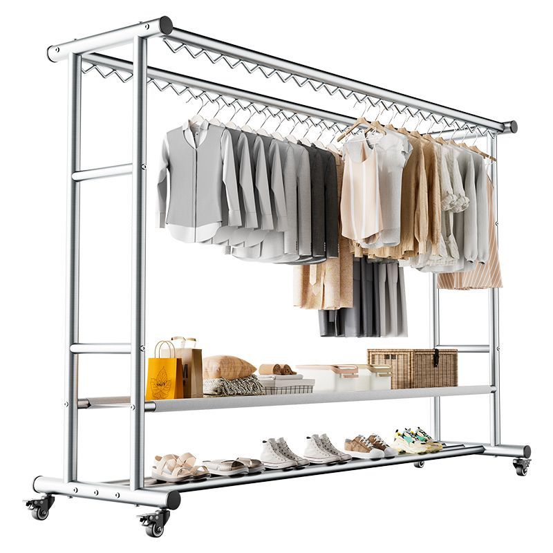 免運 工廠現貨出 特價 晾衣架 晾衣桿 戶外晾衣架 折疊衣架 加粗加厚防風晾衣架家用落地戶外陽臺可移動曬被神器鋼管涼衣桿特惠/開立發票 特價出 H1114 8