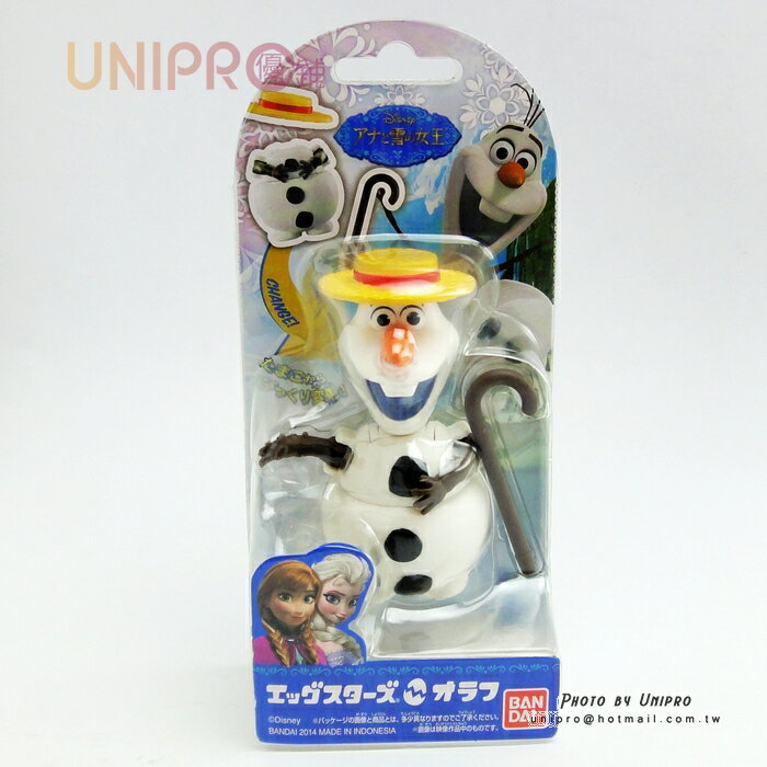 【UNIPRO】日貨 迪士尼正版 冰雪奇緣 FROZEN 雪寶Olaf 公仔 變形 變身 玩具 玩偶 禮物 BANDAI 1