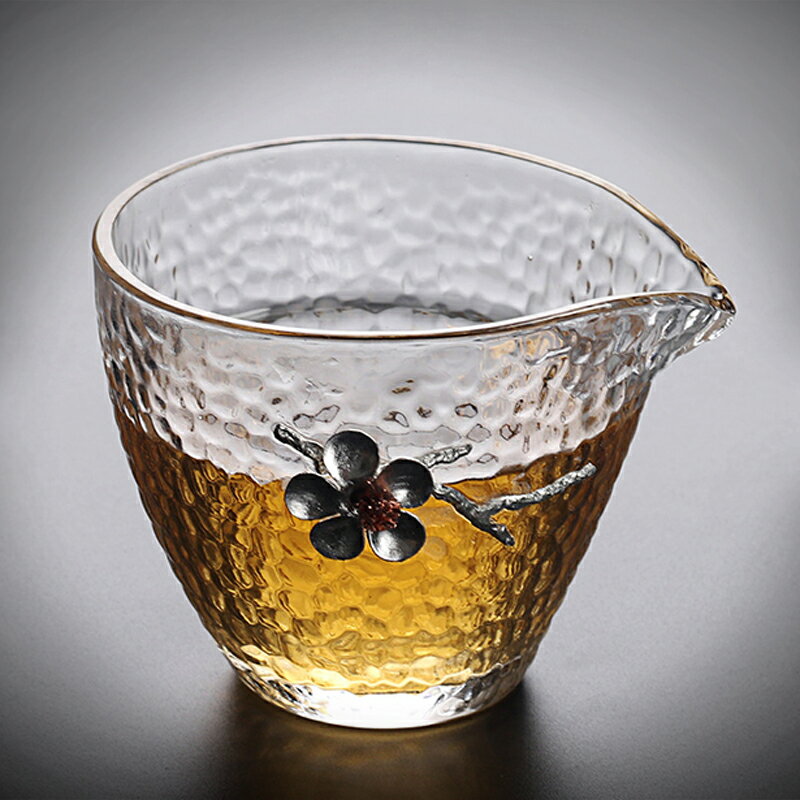 錘紋玻璃公道杯 耐熱加厚大號分茶器家用泡茶海功夫茶具配件