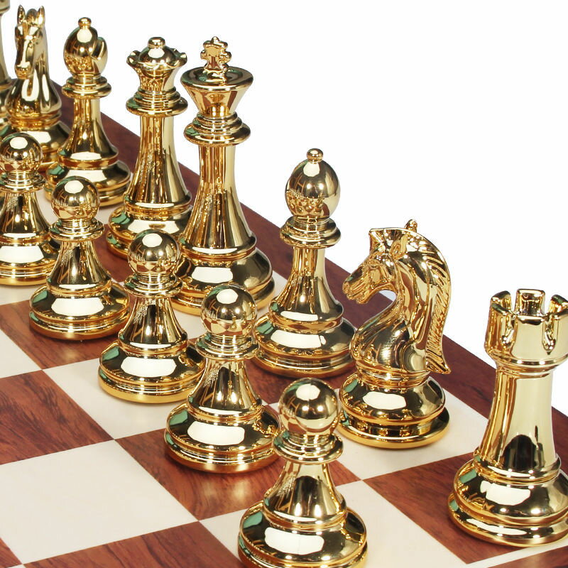 免運 工廠現貨出 特價 象棋 中國象棋 歐美高檔國際象棋金屬亞克力棋子折疊木棋盒兒童益智象棋比賽專用特惠/開立發票 特價出 H1114