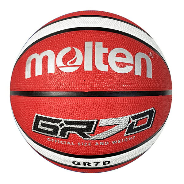 Molten [BGR7D-RW] 籃球 7號 男子 室外 大學 橡膠 深溝 12片貼 彈力 韌性 抓感 紅白