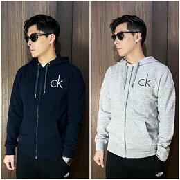 人氣★Calvin Klein 連帽刷毛外套(深藍/灰色) S-XL【美國百分百◆全新真品】