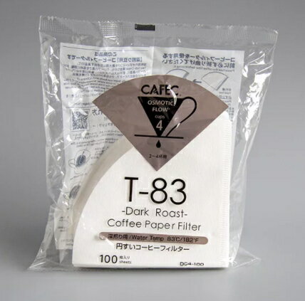 金時代書香咖啡 CAFEC 三洋 T-83 錐形漂白深烘專用濾紙 04 2-4人用 100入/包 CFD-04-T-83-100W