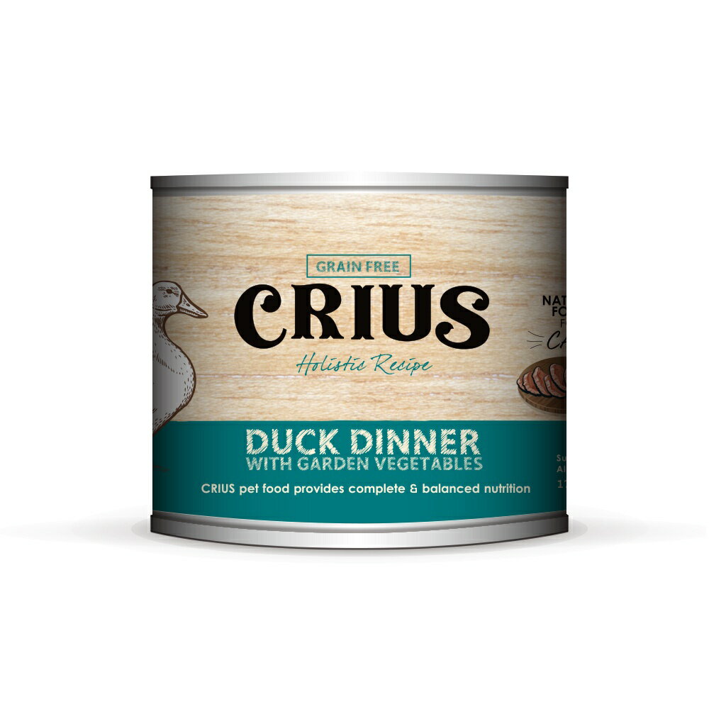 【CRIUS 克瑞斯】天然紐西蘭無穀貓用主食餐罐-低敏鴨 175G/24罐