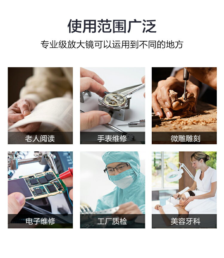 楚達 台式放大鏡帶104顆LED燈10倍20倍30倍光學高倍高清雕刻手機電子維修檢驗專業鑒定台燈帶工作台1000專用 8