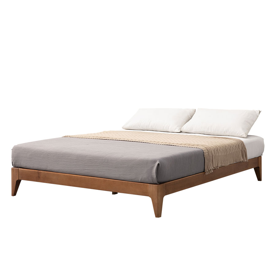 988愛德拉-實木5尺床底(柚木色) 實木製造、低甲醛、標準雙人、雙人床架【myhome8居家無限】★APP下單享點數4% 2