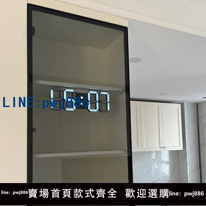 【臺灣公司】電子鏤空鐘客廳led掛墻亮燈家庭用大顯示屏數顯時鐘創意數字立體