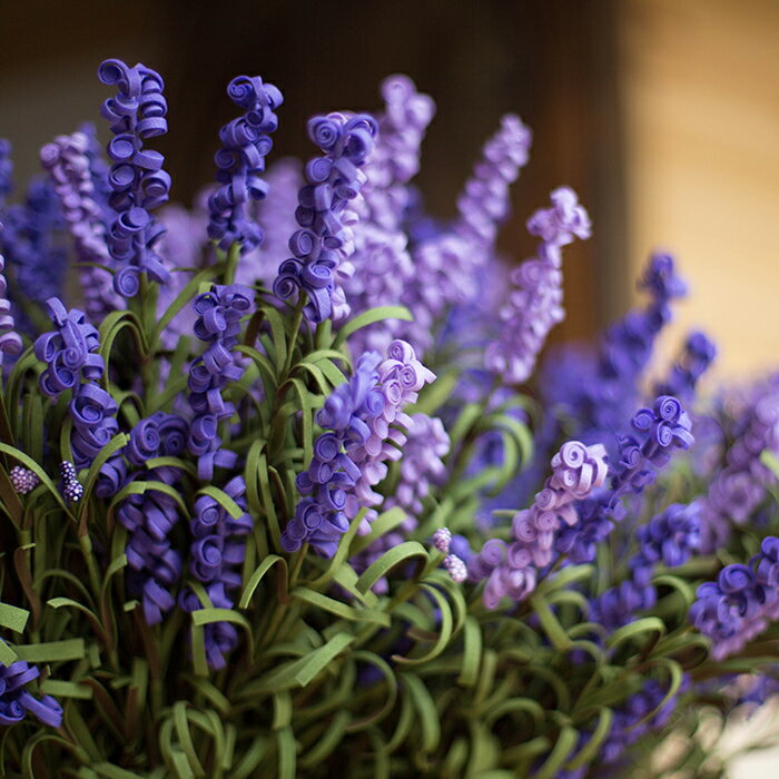 掬涵 田園家居飾品薰衣草仿真花套裝假花手工花寫意花乾花客廳
