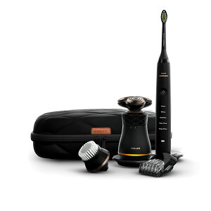 Philips【美國代購】飛利浦 復古電動刮鬍刀和Sonicare無線充電式牙刷二件組S8880/88