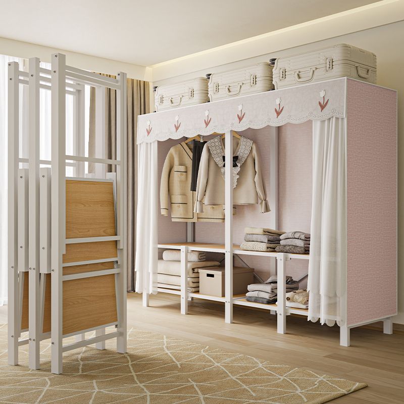 免安裝衣櫃家用簡易布衣櫃折疊鋼管加粗加厚臥室出租房專用掛衣櫥