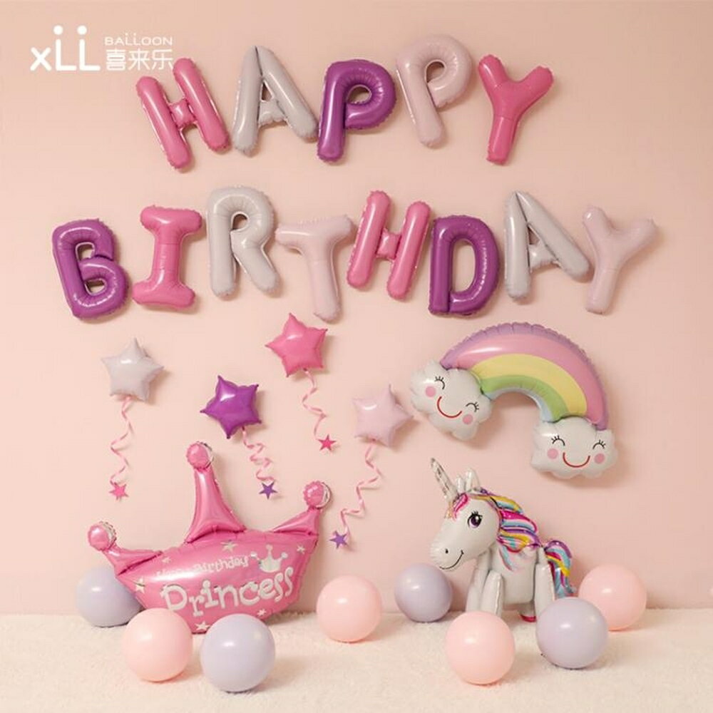 寶寶周歲生日布置氣球套餐兒童派對卡通鋁膜裝飾用品