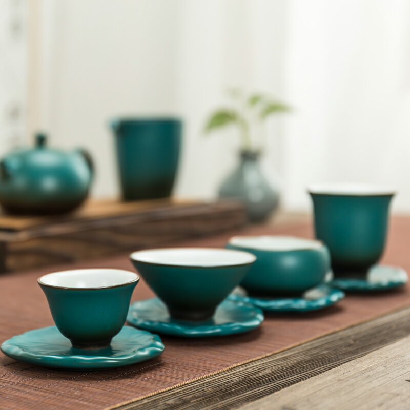 粗陶功夫小茶杯茶具陶瓷主人杯斗笠杯茶盞單個品茗杯茶碗日式復古