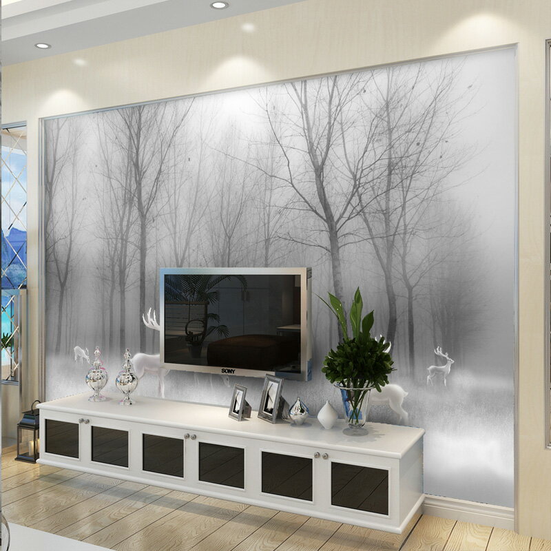 北歐風格3D壁紙影視墻面大氣裝飾客廳8D壁畫布現代簡約電視背景墻
