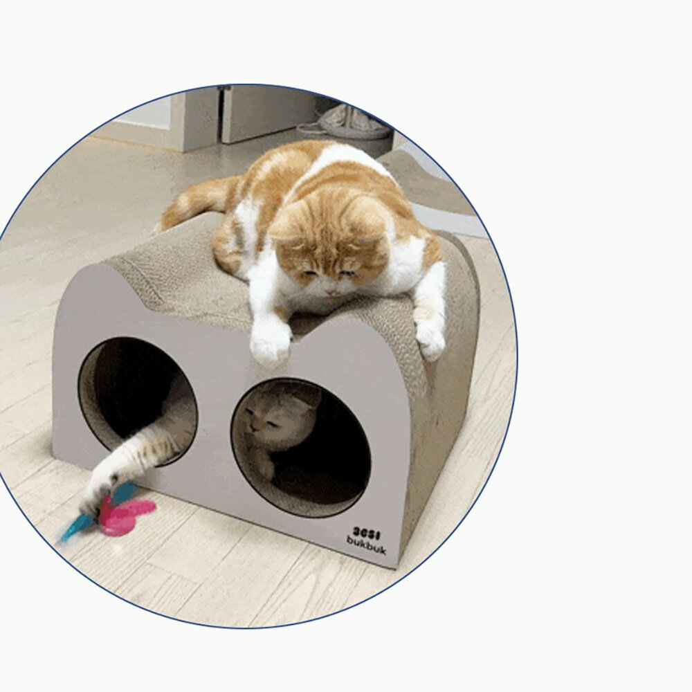 【台灣現貨】出口日韓簡約貓抓板 加厚加密貓抓柱 多貓可用貓窩磨爪板 白色多面磨爪貓咪玩具貓坐墊 8