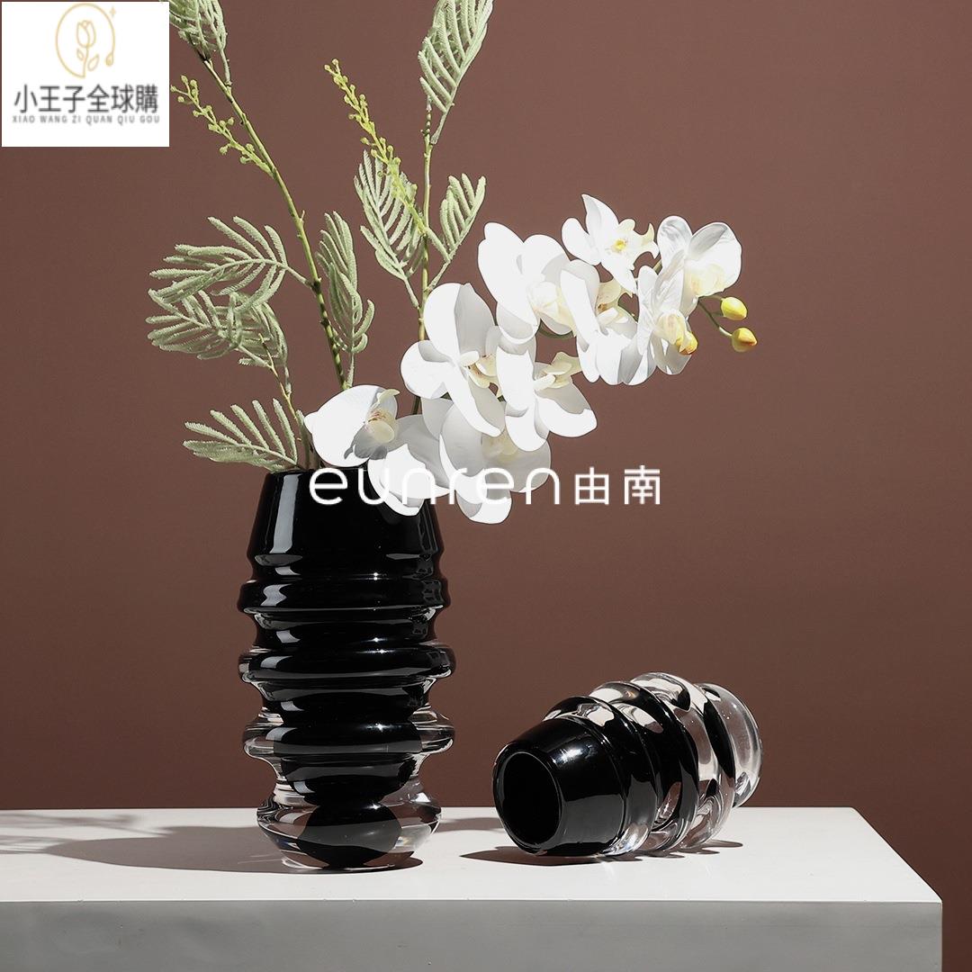 【公司現貨速發】免運 開發票 家飾 擺件 花器琉璃圓環螺旋玻璃花器擺件現代輕奢酒店餐廳樣板房客廳桌面裝飾品 日式家飾