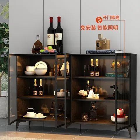 臺灣公司貨 開發票 展示櫃 陳列櫃 模型收納櫃 輕奢玻璃餐邊櫃展示櫃高檔新款置物簡約現櫥櫃客廳茶水酒櫃零食櫃 快速出貨