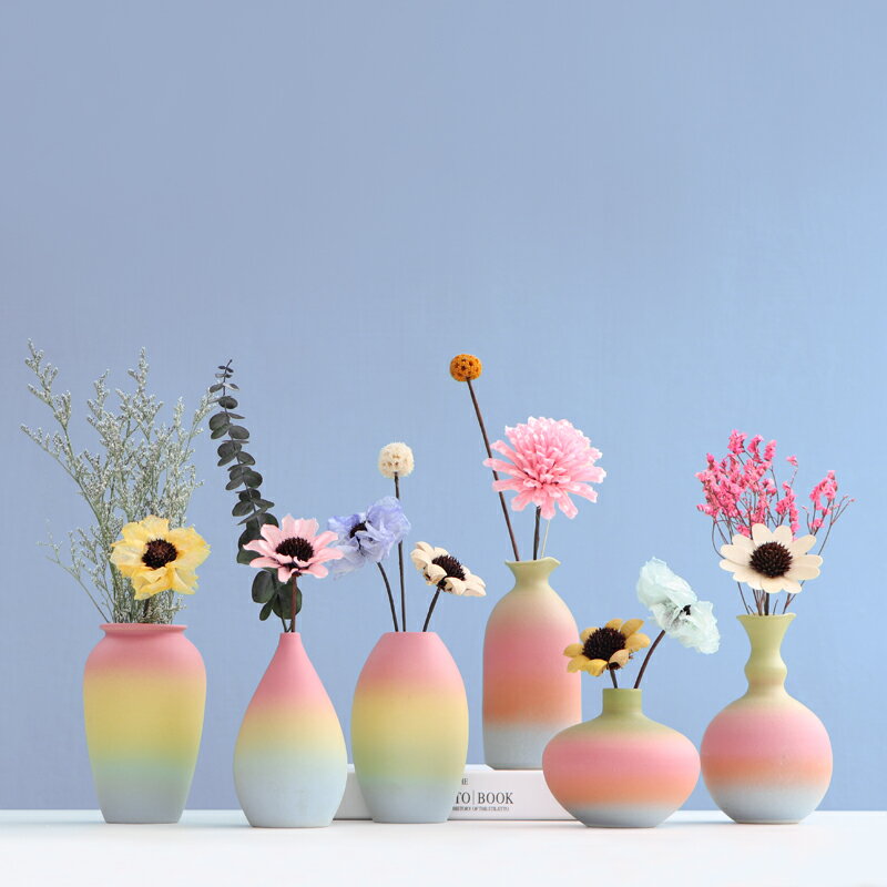 花器餐桌花瓶擺件陶瓷花瓶鮮花干花花插家居水培裝飾品陶罐