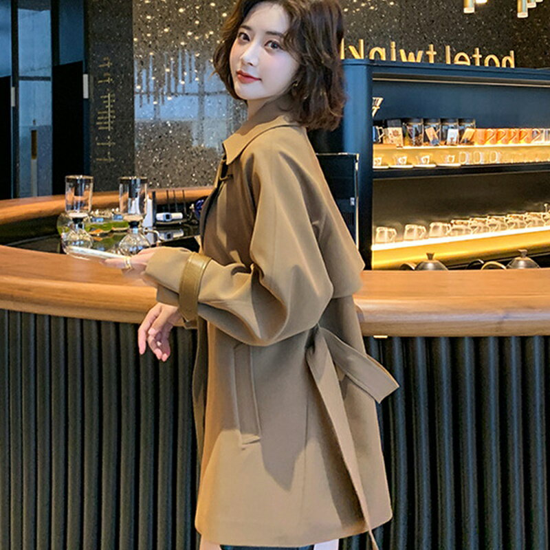 【巴黎精品】風衣外套休閒大衣-春秋韓版收腰顯瘦女外套3色a1hs5