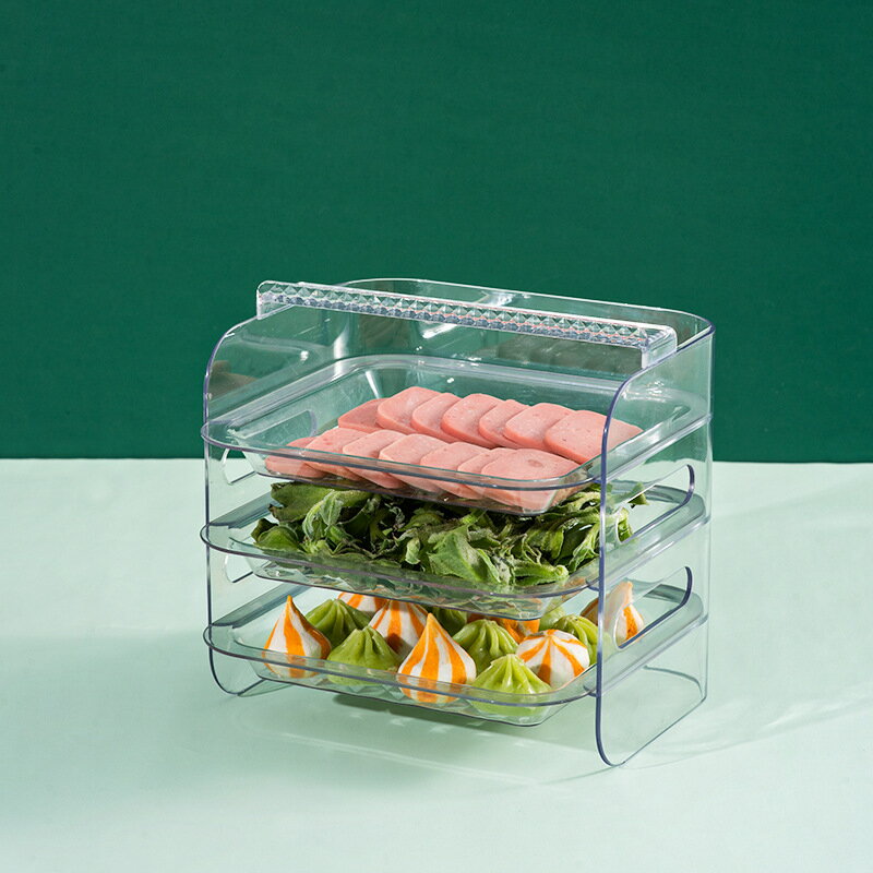 備菜盤 配菜防塵架 配菜盤 廚房多層配菜盤高顏值菜神器透明分層備菜置物架收納配菜架