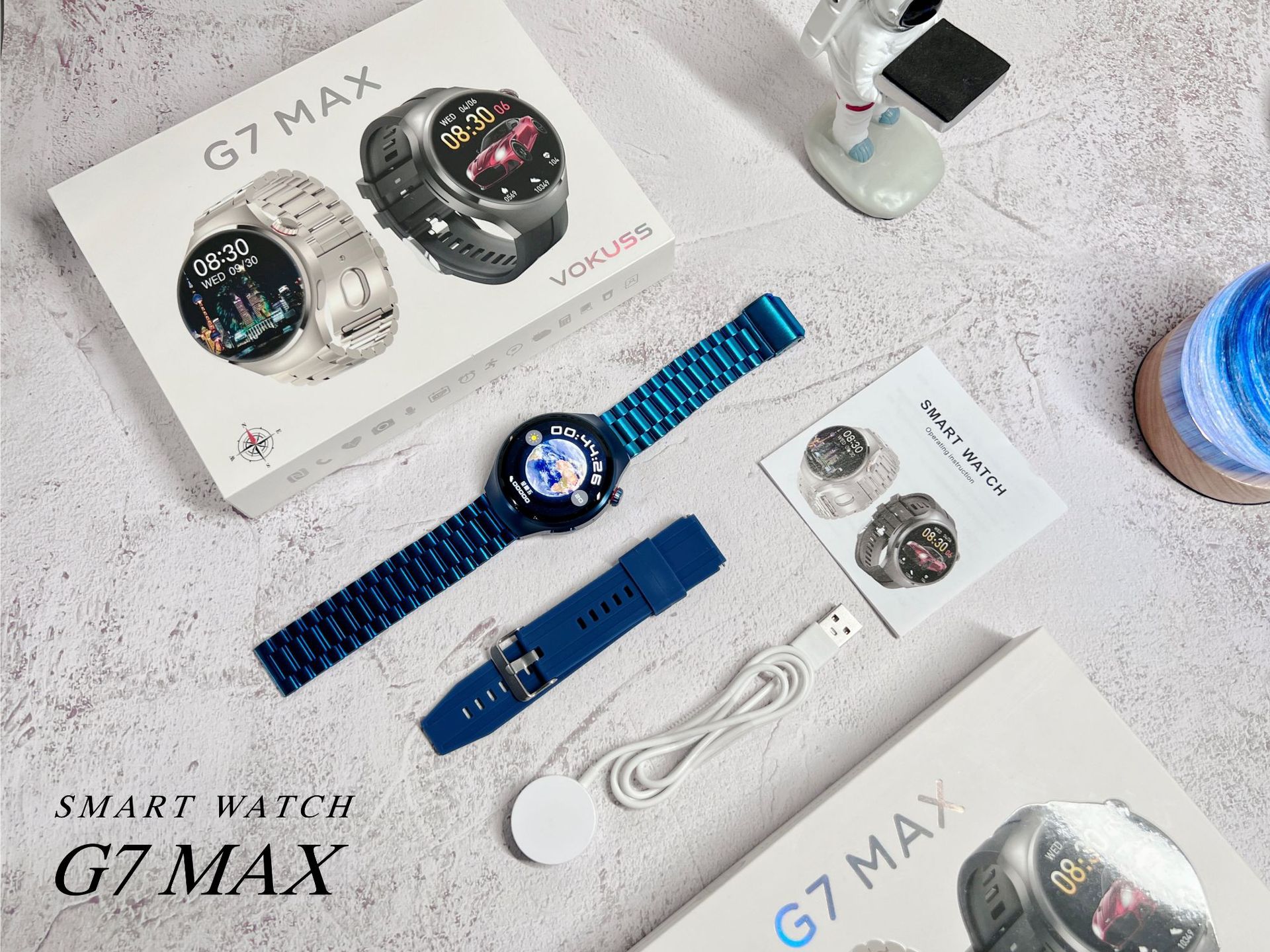 華強北新款G7MAX智能手表圓屏NFC心率藍牙通話運動手 全館免運