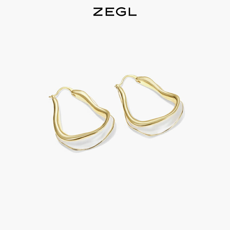 ZEGL復古金屬耳環女小眾設計感耳釘2022年新款潮ins高冷歐美耳飾