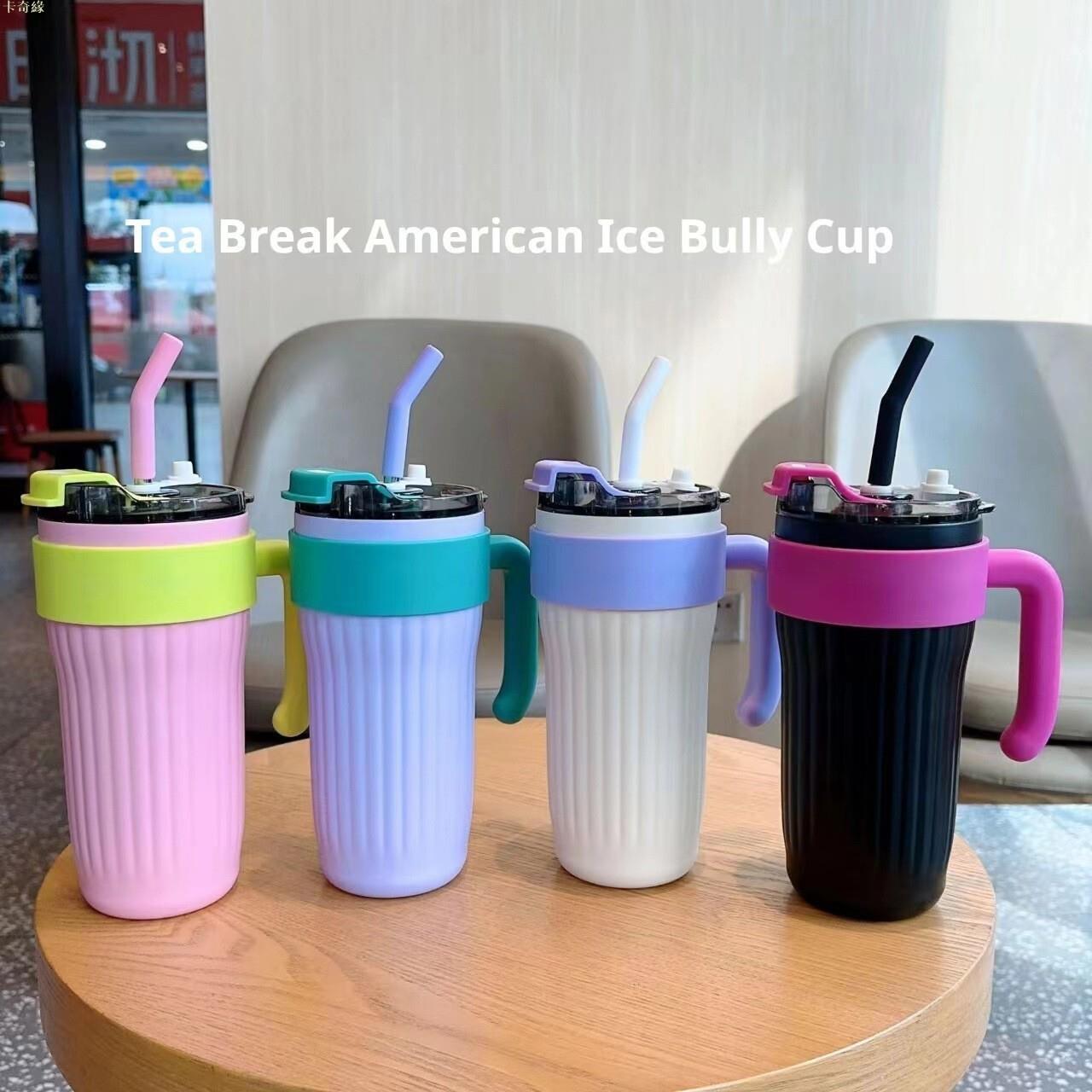 新款美式咖啡杯316不銹鋼真空保溫杯冰霸汽車杯戶外隨行吸管水杯