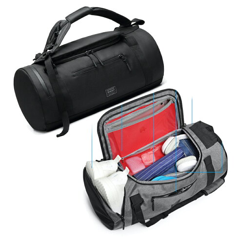 ISONA 防潑水尼龍材質 健身包 圓筒包 乾濕分離運動包 運動包 乾濕分層收納 0