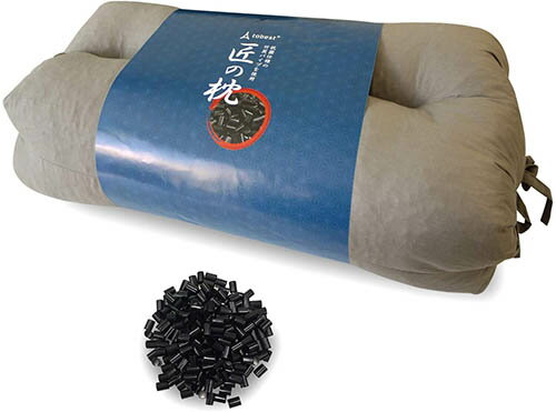 tobest【日本代購】竹炭抗菌防臭枕 蕎麥殼枕進化型 高度 硬度調節 透氣