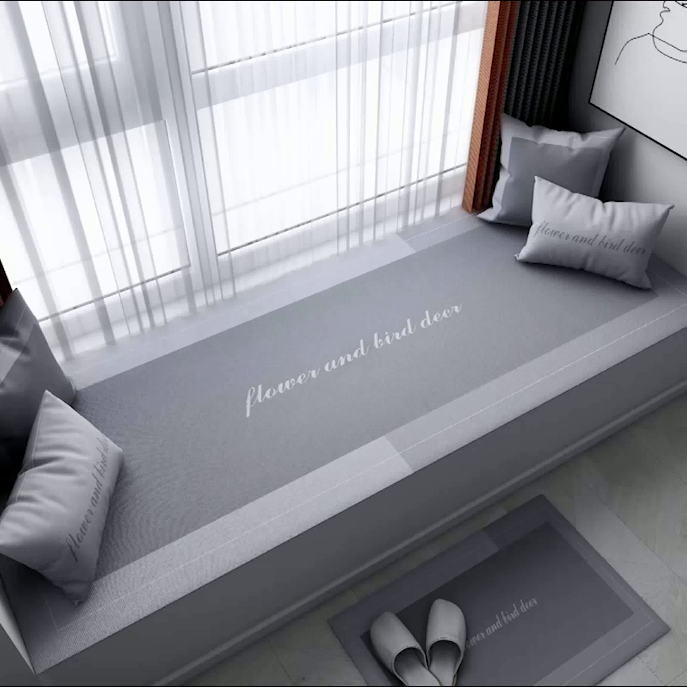 陽台坐墊 飄窗墊 窗台墊 客製化客製化輕奢飄窗台墊子飄窗墊四季通用陽台墊子可自由裁剪窗台墊坐墊『ZW5480』