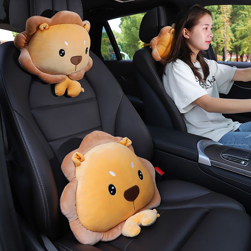 【臺灣公司 可開發票】汽車頭枕護頸枕卡通可愛車用靠枕腰靠枕一對車載靠墊車內座椅枕頭
