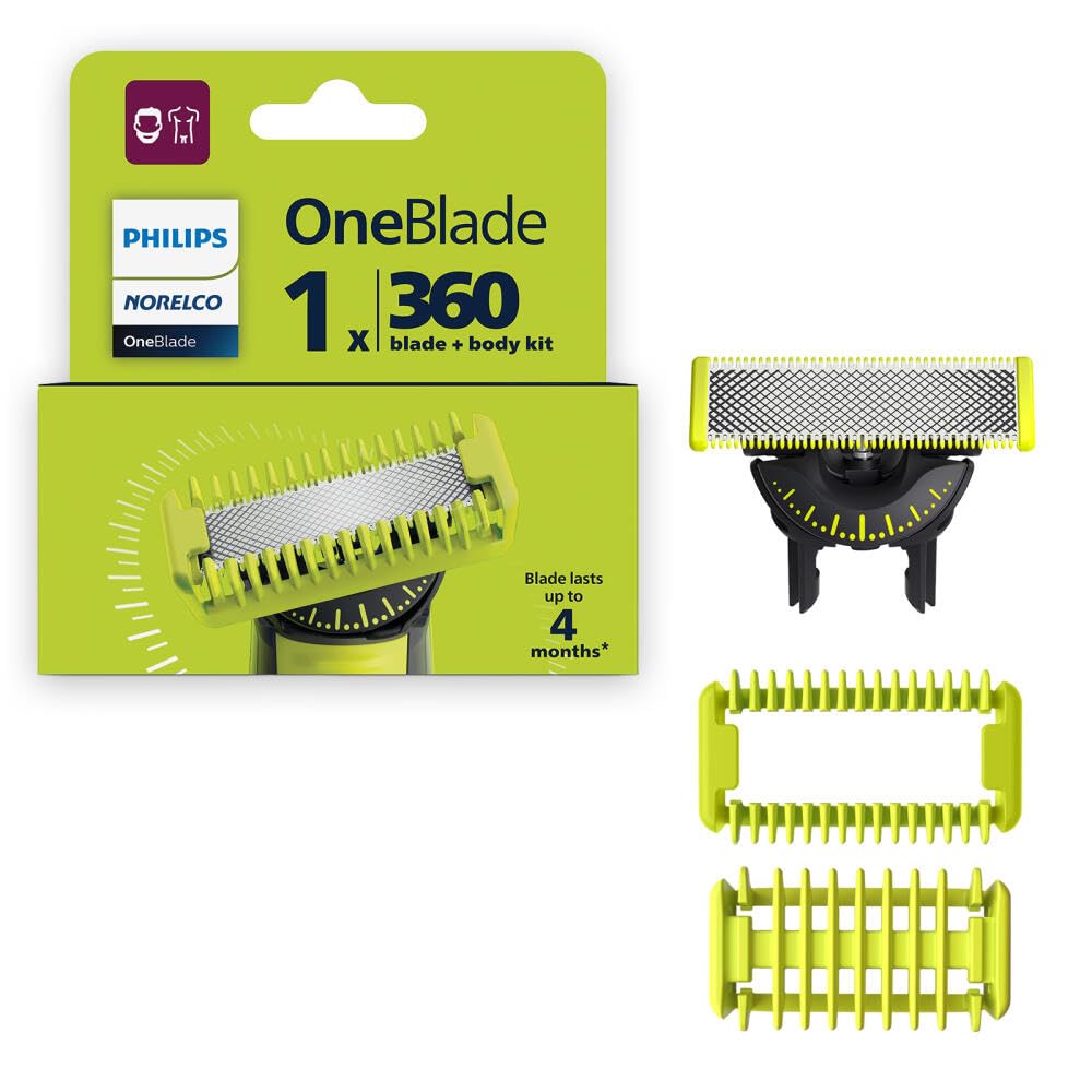 [5美國直購] Philips QP614 刀頭組 含身體用替換刀片+修剪梳+保護罩 適 Norelco OneBlade 360 刮鬍刀