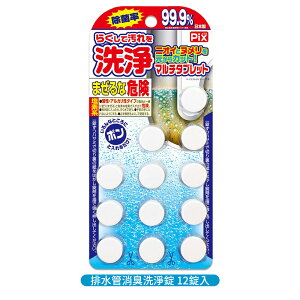 日本Pix Lion Chemical 獅子化學 排水管消臭洗淨錠5.5公克 x 12錠入