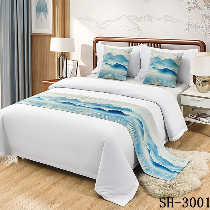 床旗 酒店賓館高檔歐式北歐床旗床尾巾家用民宿建議現代床蓋床上用品