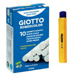 【義大利 GIOTTO】無毒環保粉筆(白色10入)+粉筆護套(1入，顏色隨機出貨)