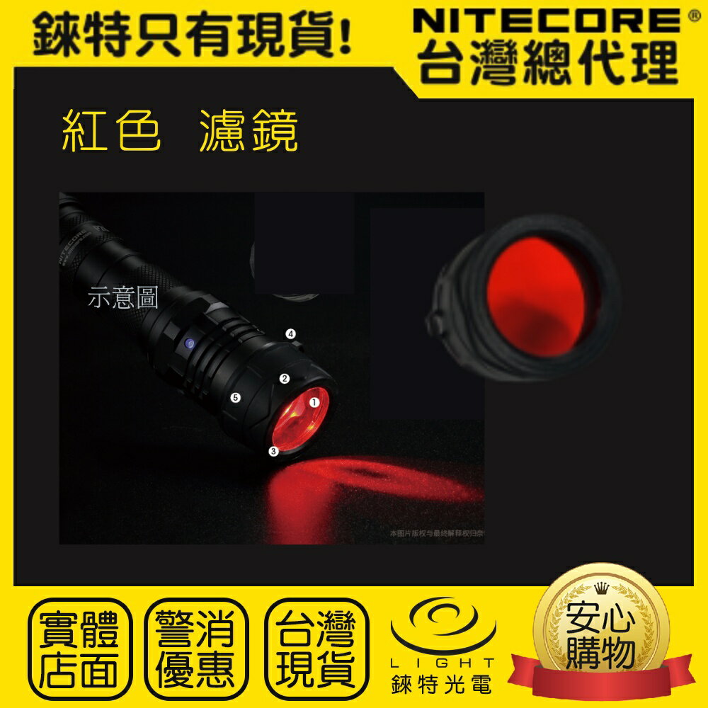 【NITECORE】原廠三色濾鏡 34mm濾鏡 NFG34 NFB34 NFR34 32mm~36mm都可以用