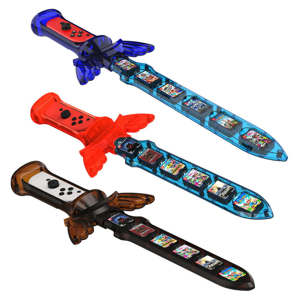 Switch OLED塞爾達傳說天空之劍j-con右手柄遊戲光劍可收納遊戲卡