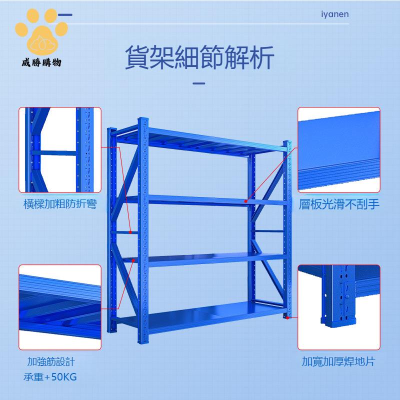 倉儲貨架 倉庫多層 重型 儲物架快遞驛站超市車庫家用貨物架收納架ws8231