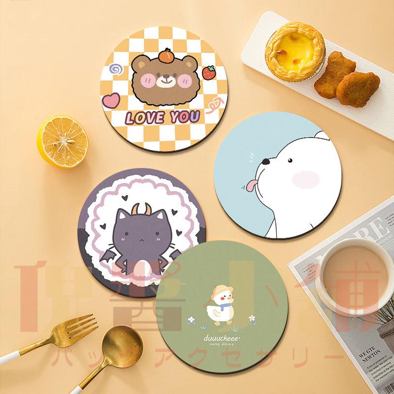 卡通硅藻泥吸水杯墊 辦公室水杯墊 茶墊家用隔熱餐墊 碗盤防燙桌墊【倪醬小鋪】
