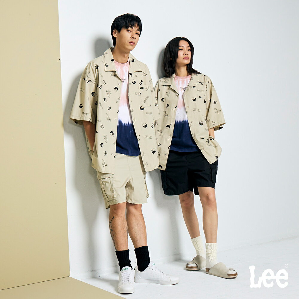 Lee 男女同款 寬鬆版 素色 鬆緊褲頭 五口袋 工裝短褲 休閒短褲 | Modern & FITS’ EM ALL 0