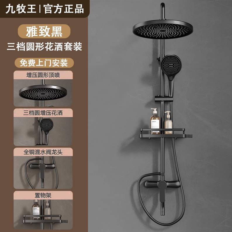 {可打統編 保固一年}包安裝全銅恒溫淋浴花灑套裝家用浴室沐浴衛生間淋雨增壓花曬噴頭 0