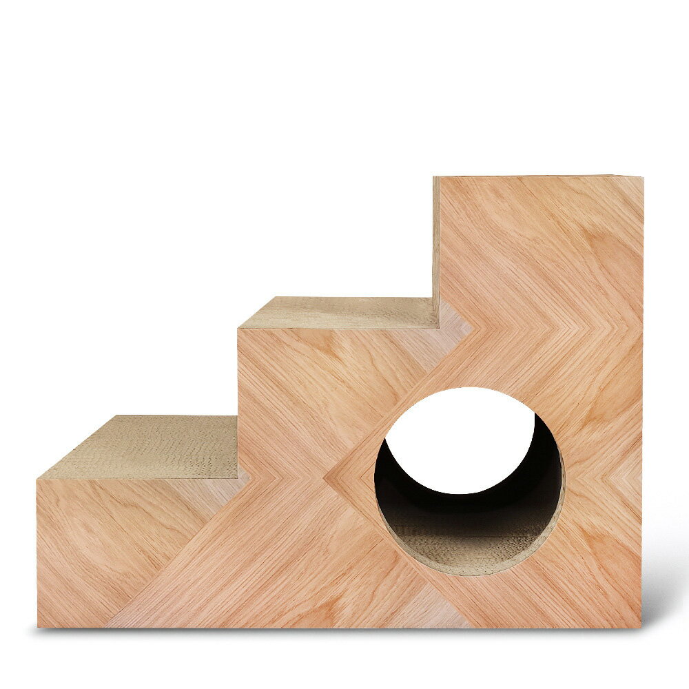 【台灣現貨】出口日本高品質貓抓柱 進口紙貓抓板 多層臺階貓窩 貓樹洞貓房子 三層貓階梯磨爪板不傷爪 4