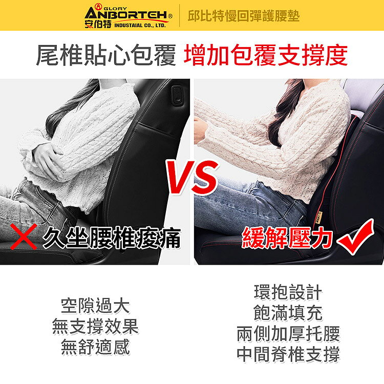 【安伯特】邱比特慢回彈護腰墊 (車用護腰墊 車用靠墊 車用腰枕 車用靠腰墊 汽車靠墊 車用腰枕 護腰枕 慢回彈記憶棉) 5