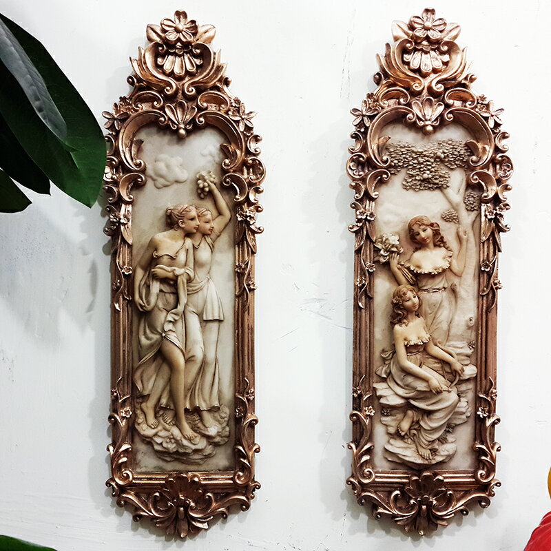 客廳樹脂立體版畫歐式人物親子情侶浮雕手繪裝飾畫掛件背景墻壁掛