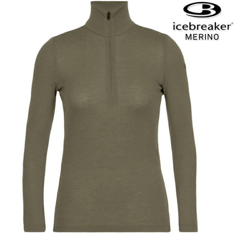 Icebreaker Everyday BF175 女款 半開襟長袖上衣/美麗諾羊毛 104473 069 橄欖綠