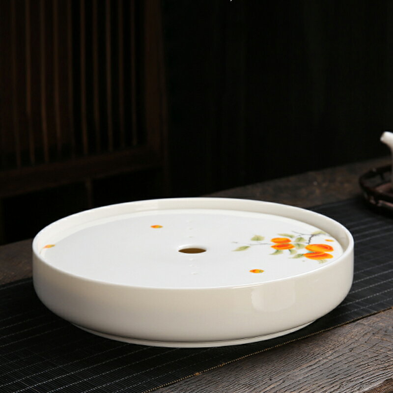 德化陶瓷茶盤儲水家用茶海茶功夫干泡茶托盤中式簡約小茶臺瀝水盤