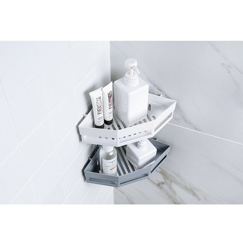 北歐風三角置物架【Y017】台灣出貨 居家  浴室收納架 角落置物架 浴室沐浴乳架 廚房 調味料收納 防水 3